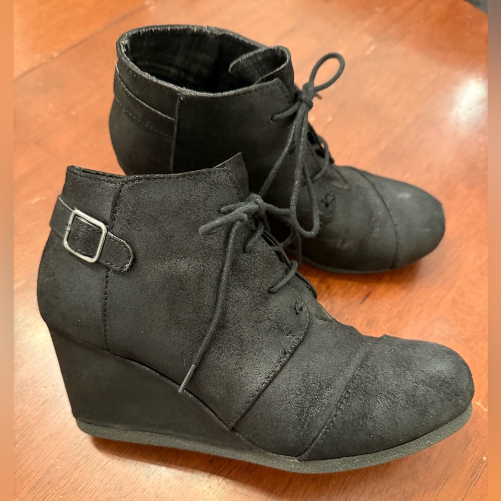 Black Wedge Booties